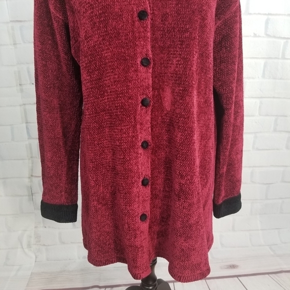 Oona button front long sleeve stretch knit sweater size medium - Picture 7 of 9